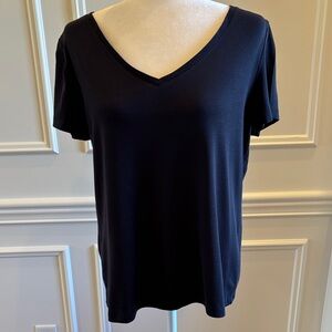 Talbots Navy V-Neck Short Sleeve Tee